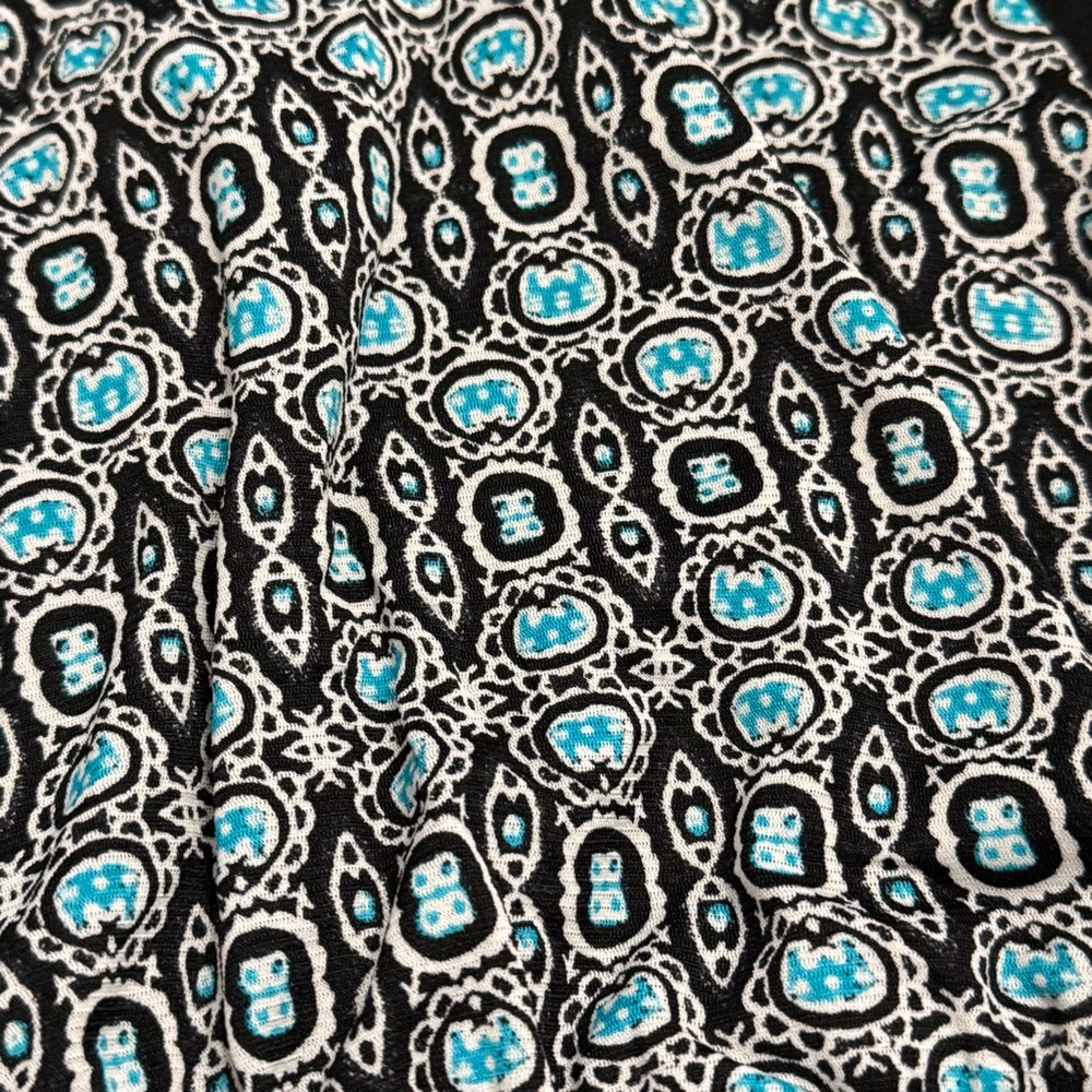 Style & Co Tiered Dress Geometric‎ Midi Black White Blue Sleeveless Summer 3X - Picture 5 of 8